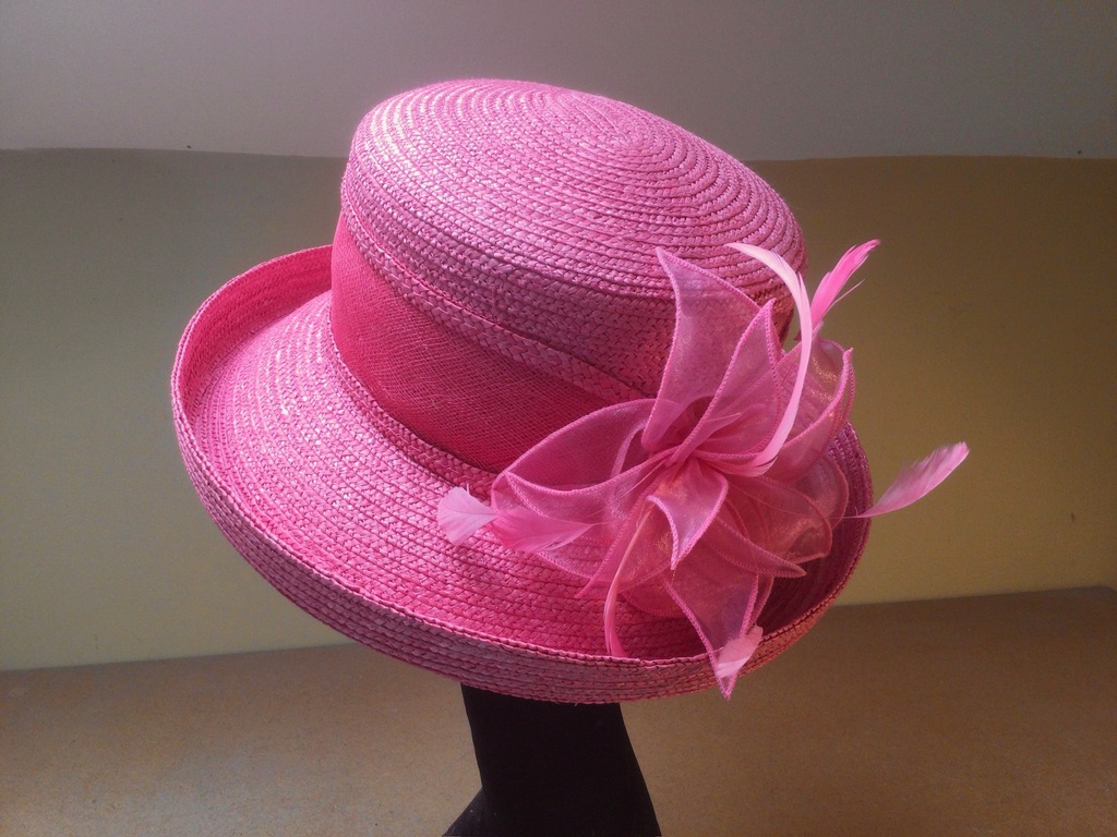 Pink Sinamay Flower